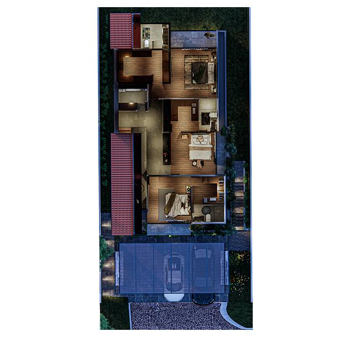 Distribución de habitaciones para Casa Del Bosque en Planta Alta